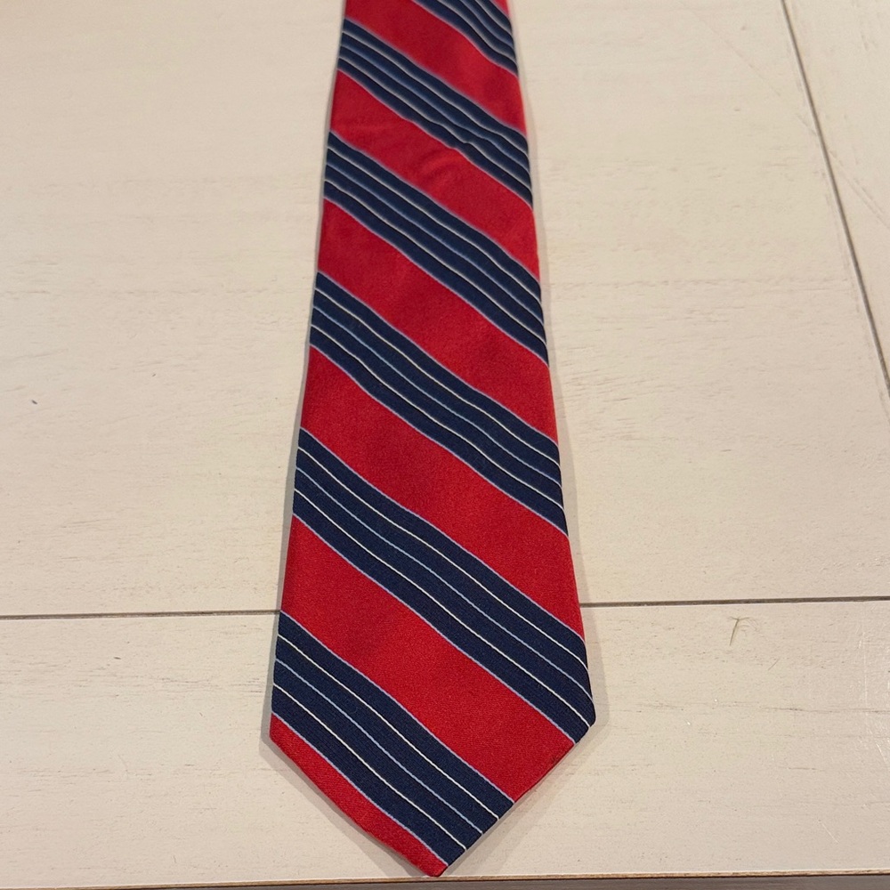 Nautica Red and Navy Striped Tie